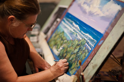 Gail in her studio